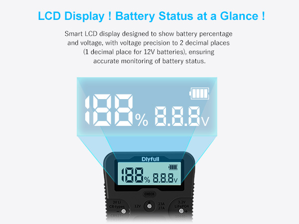 LCD display battery tester
