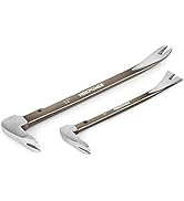 MAXPOWER 2 pcs Nail Puller Set. 8-Inch and 12-Inch Nail Puller Pry Bar and Chisel Scraper