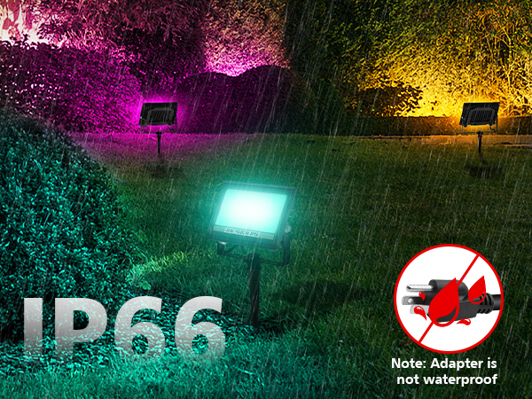 T-SUN 50W RGBCW LED Flood Lights Bluetooh and Remote- IP66 waterproof-m