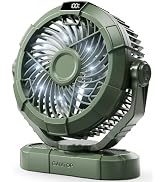 Gaiatop Portable Camping Fan with LED Lantern, Power Display 360° Head Rotation, Hanging Hook for...