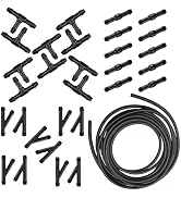 WZP Windshield Washer Hose Kit, 13 Ft (4M) Rubber Washer Fluid Tubing with T-type Y-type I-type H...