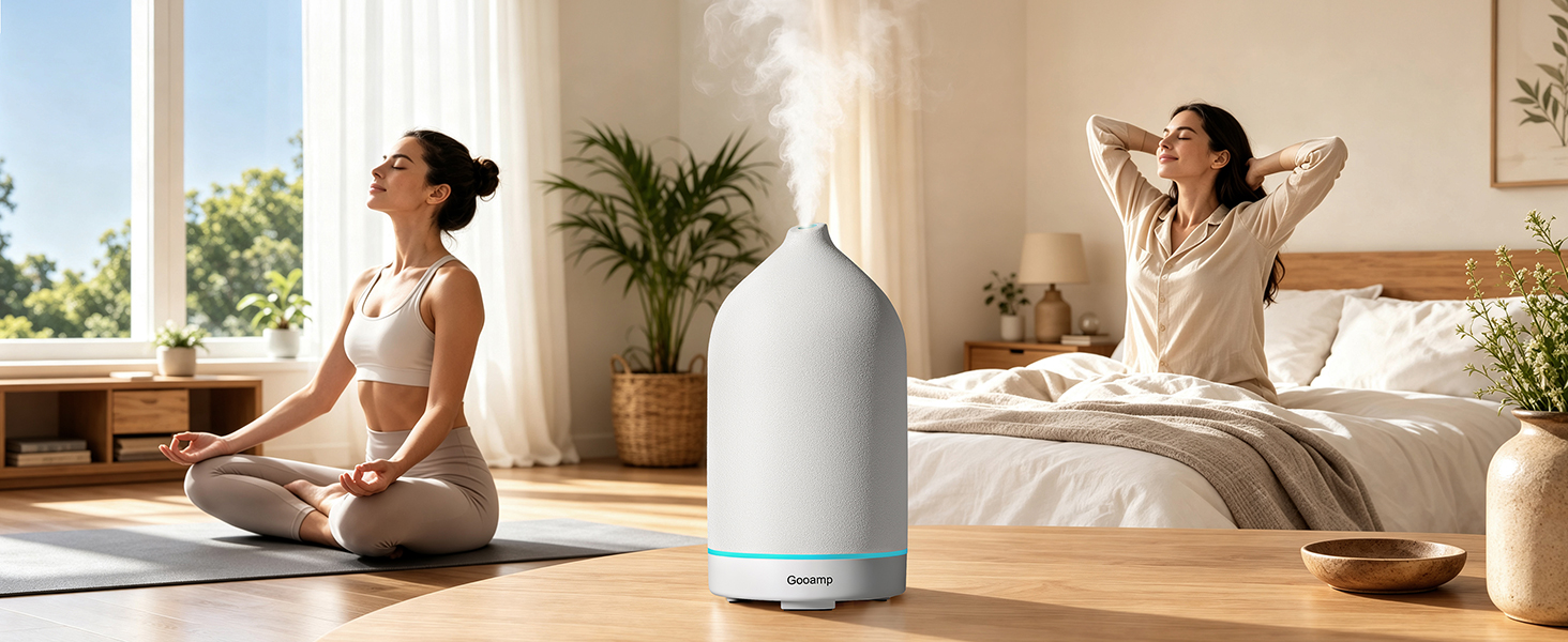 Gooamp 200ML Ceramic Essential Oil Diffuser