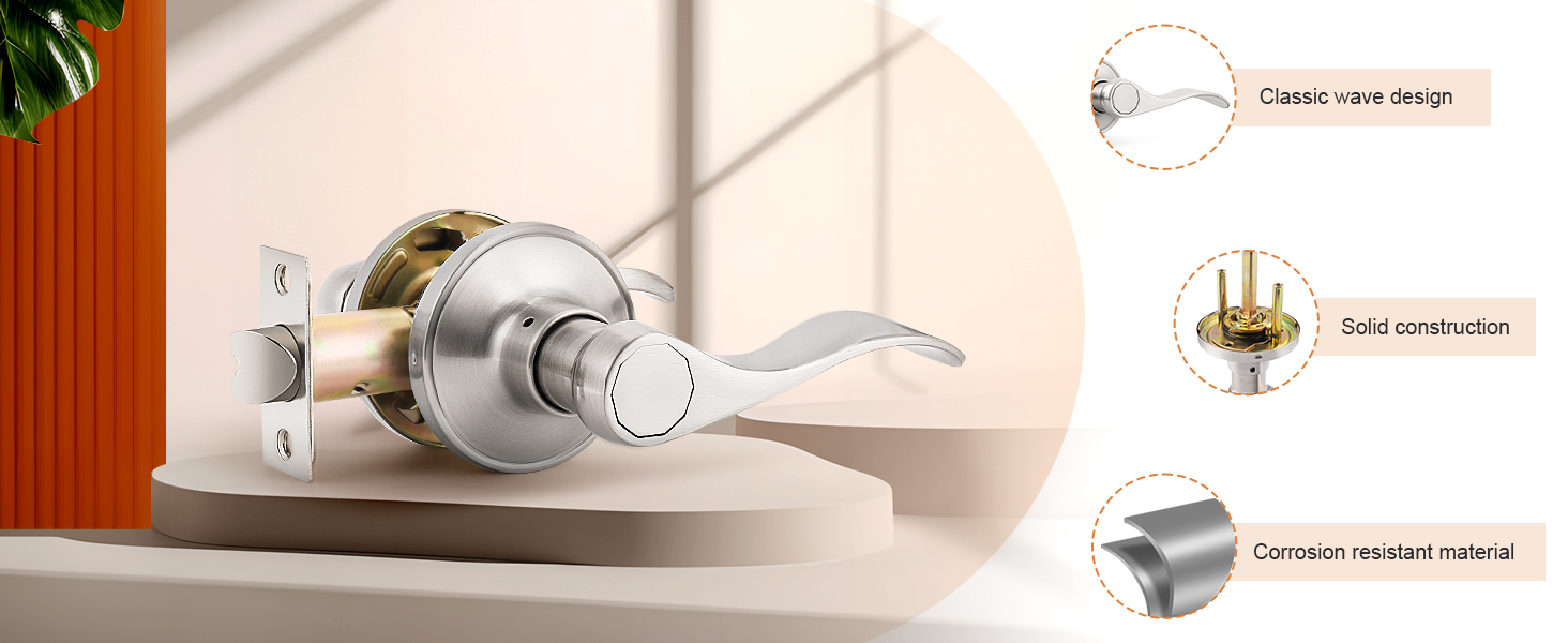 satin nickel passage door handle