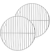 P&P CHEF 10.5 Inch Cooking Rack Round for Steaming Cooling, Silver, 2 Pack | Stainless Steel Roun...