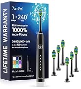 7AM2M Sonic Electric Toothbrush with 6 Brush Heads for Adults&Kids, One Charge for 120 Days, Wire...