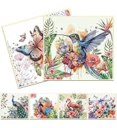 Reusable Swedish Dishcloths for Kitchen, 6 Pack Birds Flowers Butterfly Absorbent Swedish Dish Cl...