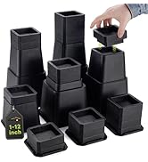 BTSD-home Bed Risers Adjustable 12 Inch Heavy Duty - Elevation in Heights 1,2,3,4,5,6,7,8,9,10,11...