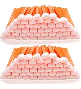 AAwipes Foam Swabs Sticks (100 pcs Large Rectangular Foam Tips, 5.25", Orange) Cleanroom Detailin...
