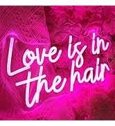 SYLHOME Love Is In The Hair Led Neon Light Sign Barber Shop Beauty Hair Salon Makeup Studio Bedro...