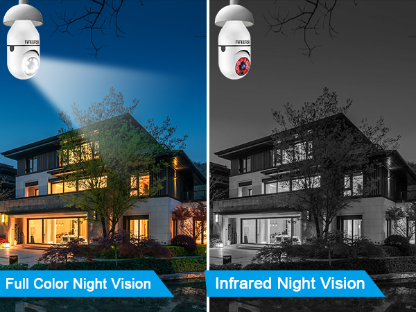 2K Light Bulb Wireless Security Camera 5Ghz WiFi Outdoor Indoor RTSP Stream Work with Alexa Onvif