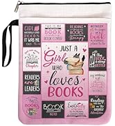 Just a Girl Who Loves Books - Book Lovers Book Cover Gifts for Librarian Teachers with Zipper & F...
