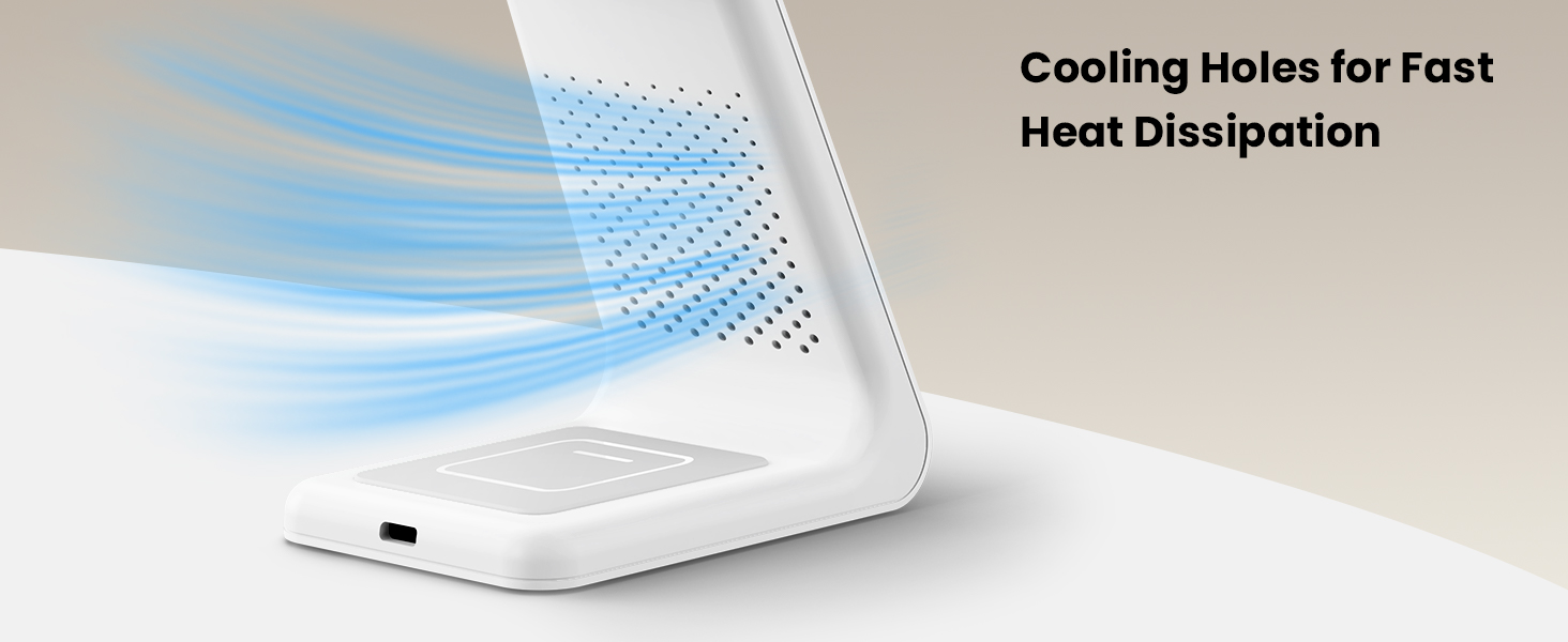 GEEKERA 3 in 1 Wireless Charging Station for Apple Fast Wireless Charger Stand Dock for iPhone