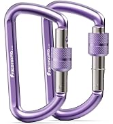 FresKaro 12kn D-Ring Carabiner Clip with Screw-Lock - Versatile Keychain Clip and Small Keychain,...