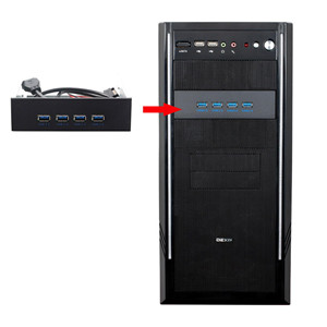 the USB front panel inserted into the computer host
