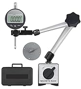 HDLNKAK Electronic Digital Dial Indicator Gauge and Magnetic Base, 0-1 Inch/25.4 mm Inch/Metric C...
