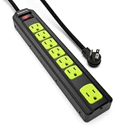 Monster Workshop Heavy-Duty Garage Power Strip Surge Protector - Mountable Heavy-Duty Wide-Spaced...