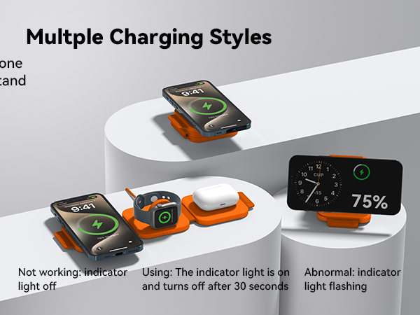 Multple Charging Styles Magnetic suction function turns phone into a stand