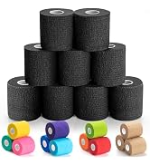 Upgraded 9-Pack Self Adhesive Bandage Wrap – 2 Inches × 5 Yards Elastic Cohesive Bandage Wrap, Se...