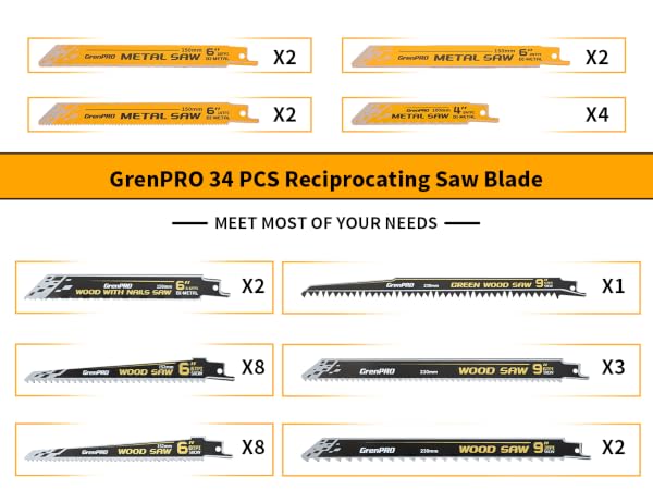 Reciprocating Saw Blade Set