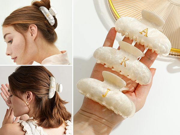 letter hair clips