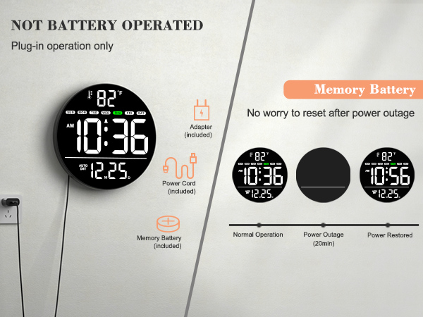 plug-in electric wall clock