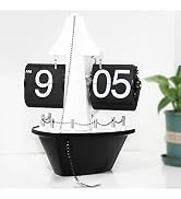 Wkevnu Flip Clock Vintage Desk Clock Retro Flip Clock,Machine Flip Digital Clock,Mechanical Clock...