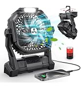 ONLYNEW Portable Fan Rechargeable, 20000mAh Cordless Battery Powered Fan with LED Lantern, USB C ...