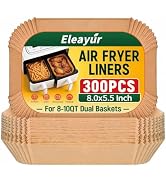 Eleayur 300Pcs Air Fryer Liners for Ninja Dual Airfryer, 8x5.5 Inch Rectangle Disposable Air Frye...