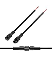BTF-LIGHTING 2 Pin Electrical Metal nut Connector 22AWG IP68 Male Female Connector 7.87in/20cm Ex...