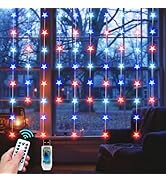 Star Curtain Lights Hanging Star Lights for Window 70 Stars String Lights USB Plug in 8 Modes Twi...
