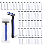 Fafortune Disposable Twin Blade Razors in Bulk, Individually Wrapped - Clear Safety Cap, For Home...