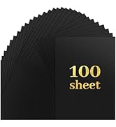 RYKOMO 100 Sheets Black Cardstock Paper 8.5 x 11 Inch Thick Cardstock 75lb 200 GSM Heavy Black Pa...