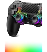 Puiseno Light-up Wireless Controller for PS-4,New RGB Controllers with Hall Effect Joystick/1000m...