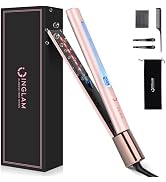 IG INGLAM Titanium Flat iron Hair Straightener, Infrared Curling Iron 1 Inch, Negative Ionic Hair...