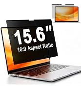 BSPROTE Magnetic Laptop Privacy Screen 15.6 Inch 16:9, Removable Anti-Glare Blue Light Filter, Co...