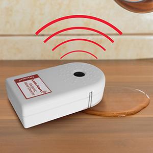 loud alarm, siren, 90 dB,90dB, sensing contacts, moisture, moist, damp, contact, dry, battery, float