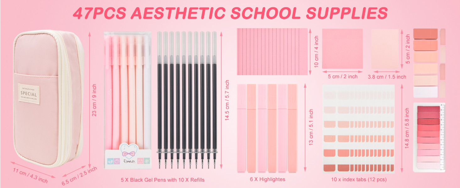large-capacity pencil case colored highlighters retractable black gel pen replaceable refills