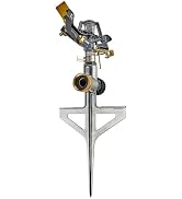 Lawn Pulsating Impact Sprinkler 300009, Medium Duty on Large Spike, Adjustable to 360 Degrees by ...