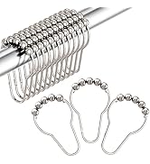 Amazer Shower Curtain Hooks, Decorative Rust Proof Stainless Steel Shower Curtain Hooks for Bathr...