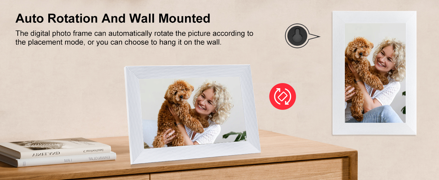 frameo white wifi digital picture frame 10.1 inch smart electronic load from phone for photos