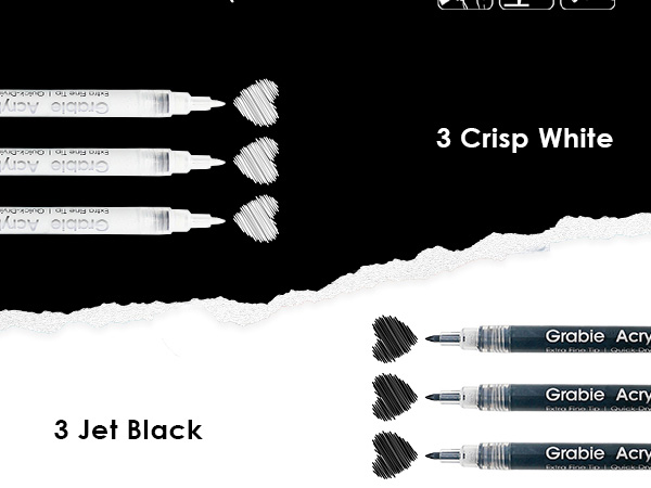 black acrylic markers