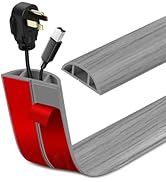 Floor Cord Cover Self Adhesive Cord Hider Floor Extension Cord Covers for Floor Power Cord Protec...