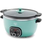 GreenLife 6QT Ceramic Slow Cooker, PFAS-Free, Programmable, Removable Healthy Nonstick Pot for Fa...