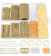 570PCS Blonde Bobby Pins for Women, Hair Pins Kit with Hair Nets for Buns, U-shaped Bobby Pins Bu...