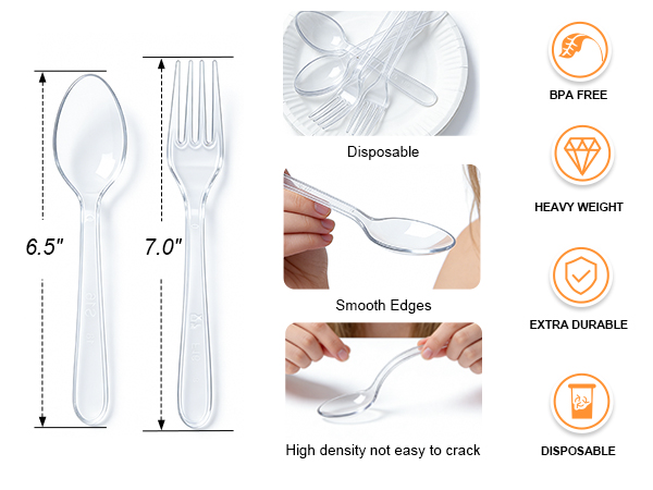 disposable fork and spoon set