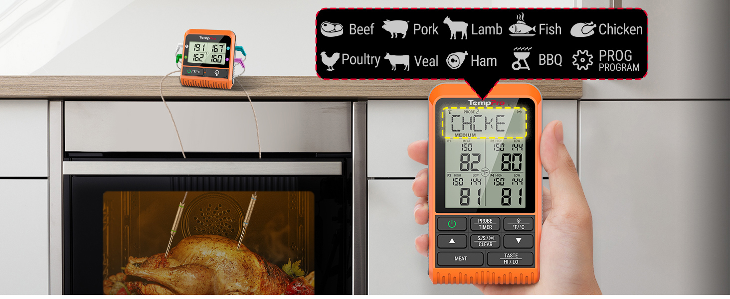 thermopro meater probe bbq thermometer wireless temperature probe probe smoking meat accessories