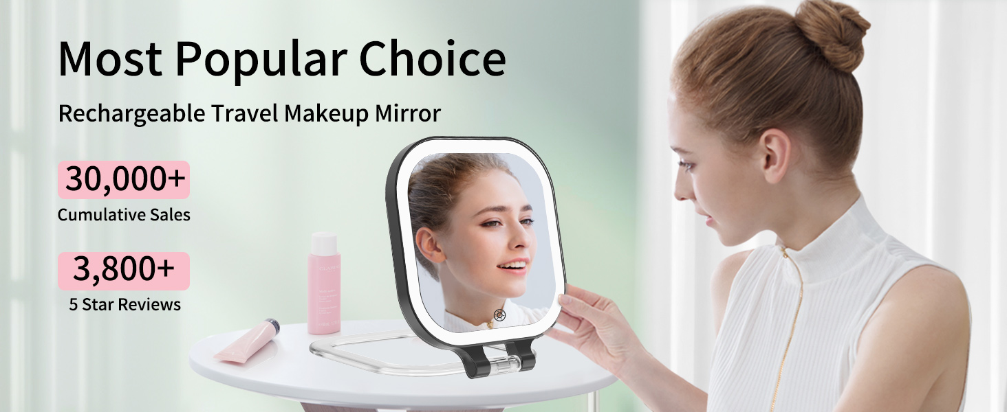 makeup mirror with lights travel
