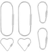 DICOSMETIC 6Pcs 3 Styles Carabiner Clips Stainless Steel Screw Lock Charms Carabiner Lock Clasp H...