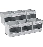 DIMJ Cube Storage Bin, Fabric Storage Cubes with Window, Cube Storage Organizer Bins, 11x11 Cube ...