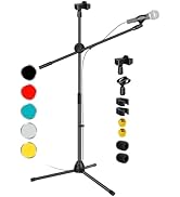 5 Core Tripod Mic Stand Floor Adjustable 31 to 76 Inches Boom Arm Holder Microphone Stands 360 De...